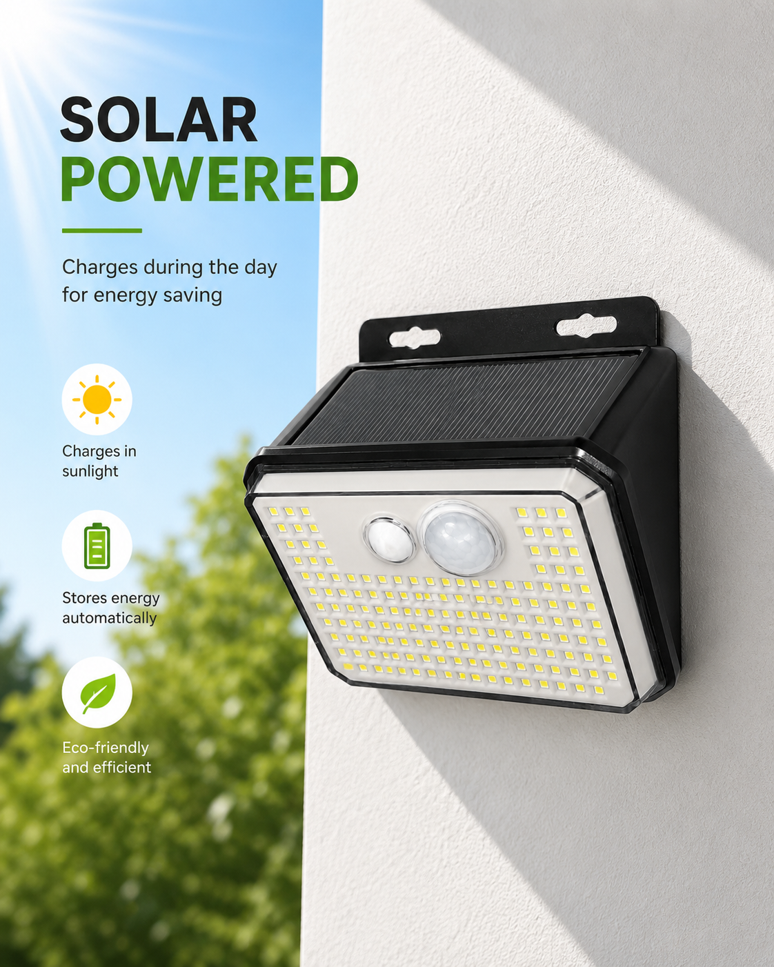 148 LED Solar Motion Sensor Light