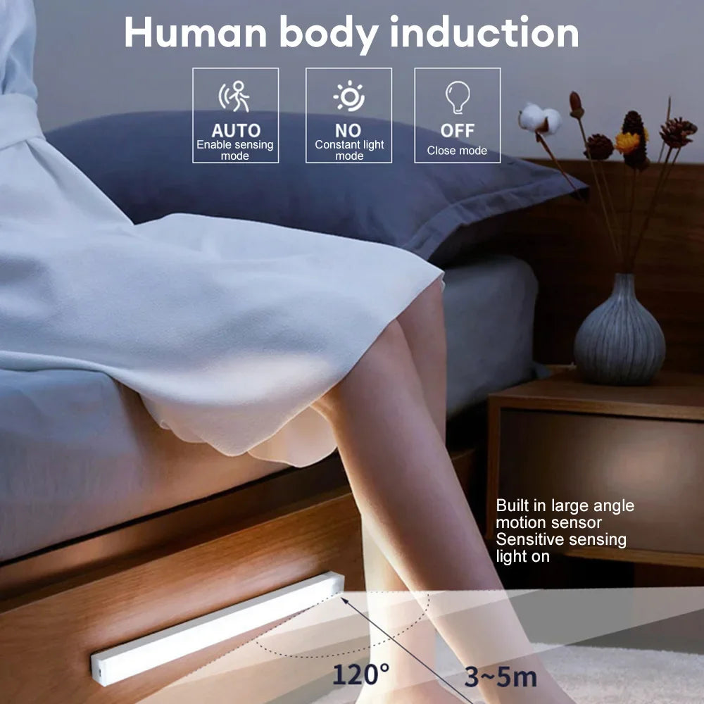 LunarBlend Motion Sensor LED Light – USB-C Rechargeable Wireless Cabinet Light (10–50cm)