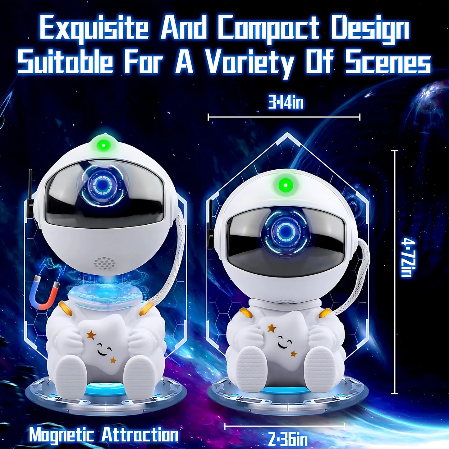 LunarBlend Star Projector Galaxy Night Light Astronaut Space Projector | Starry Nebula LED Ceiling Lamp