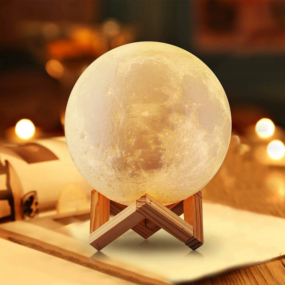 LunarBlend 3D Moon Lamp – 16-Color Touch & Remote LED Night Light